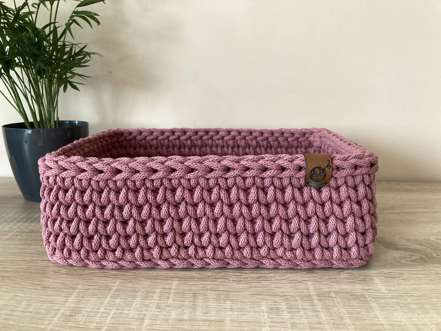 Koszyki prostokątne ze sznurka bawełnianego