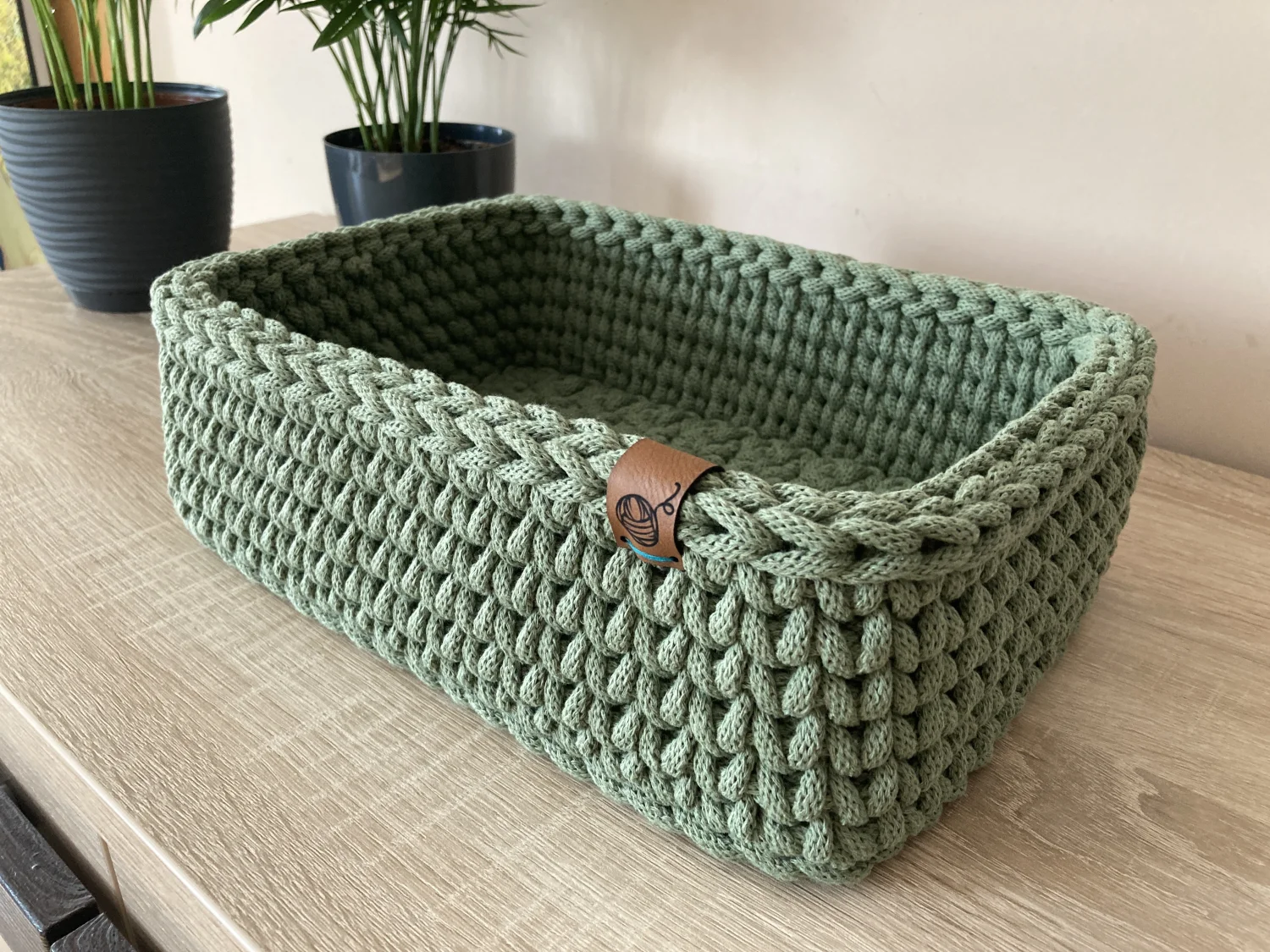 Koszyki prostokątne ze sznurka bawełnianego