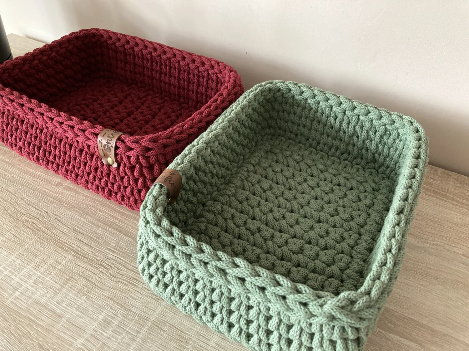 Koszyki prostokątne ze sznurka bawełnianego