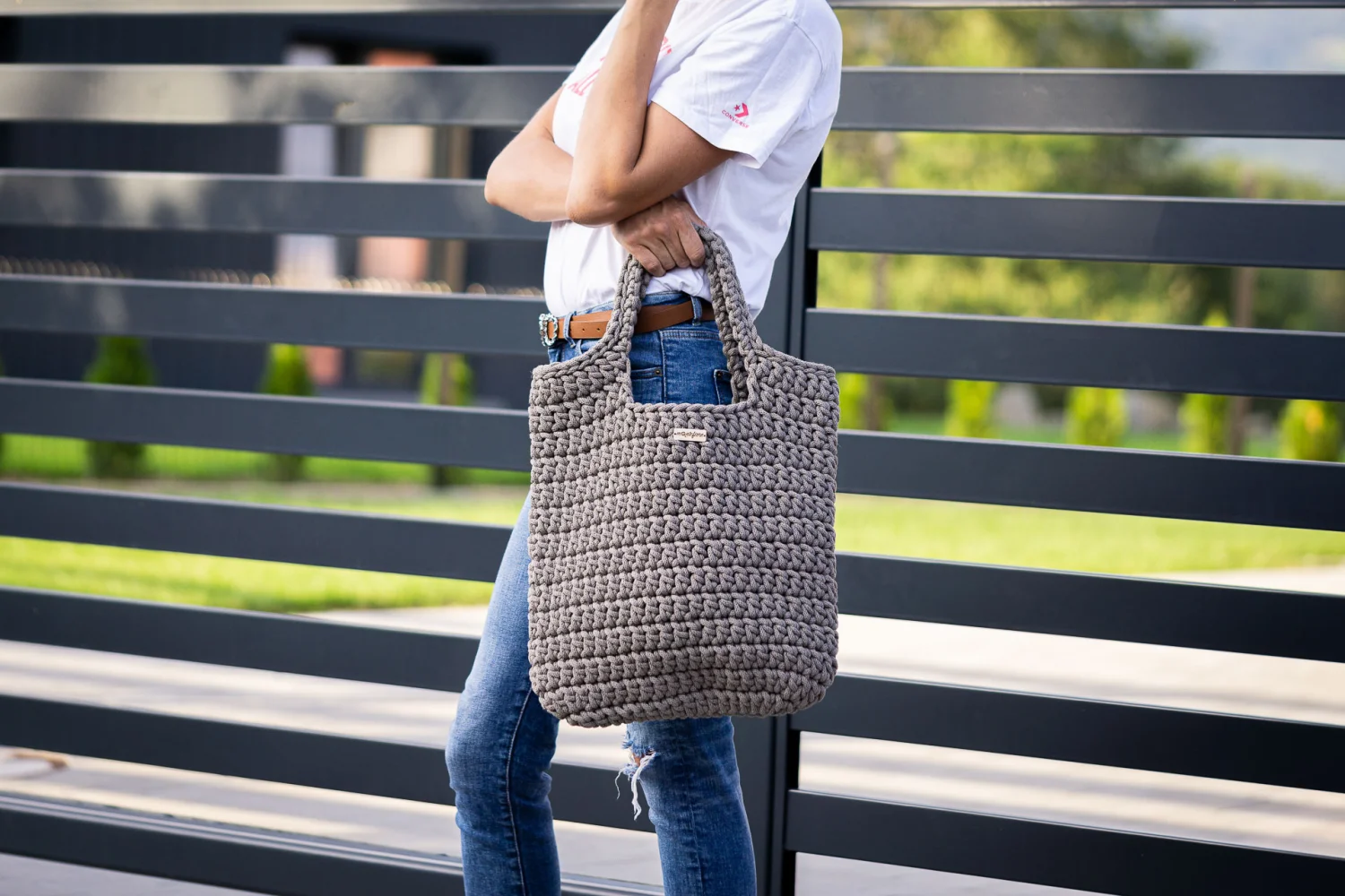 CASUAL — szydełkowa torebka typu shopper