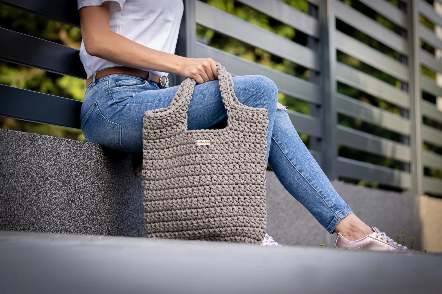 CASUAL — szydełkowa torebka typu shopper