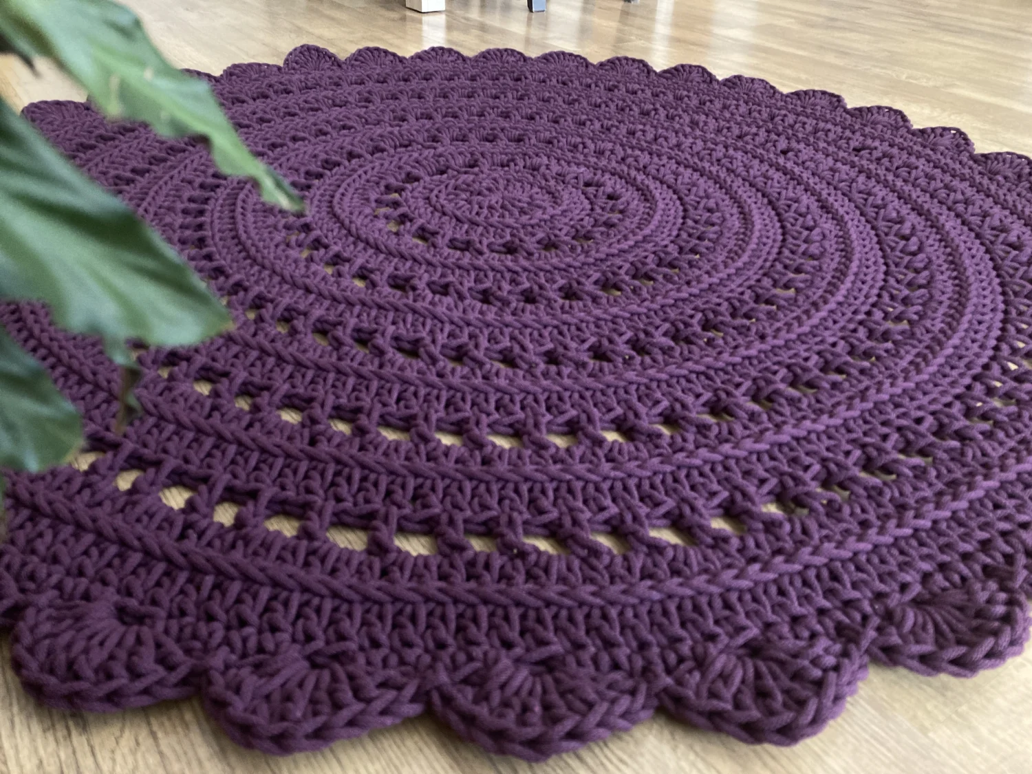 Mandala — ażurowy dywanik ze sznurka bawełnianego