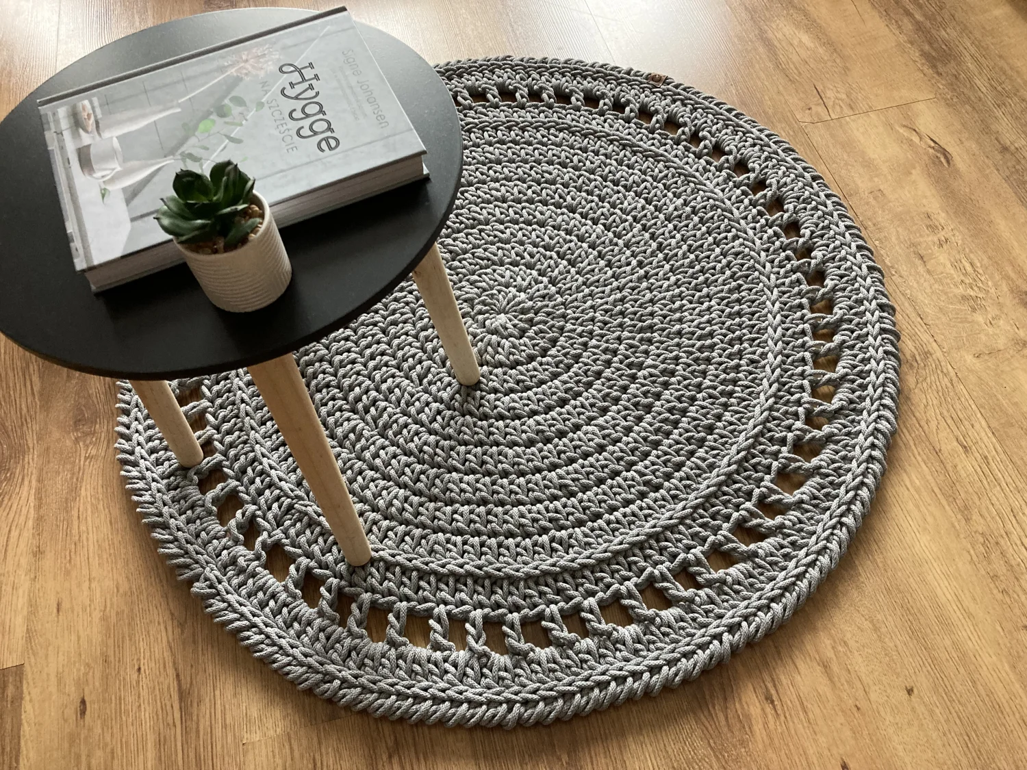 BOHO — okrągły dywanik ze sznurka