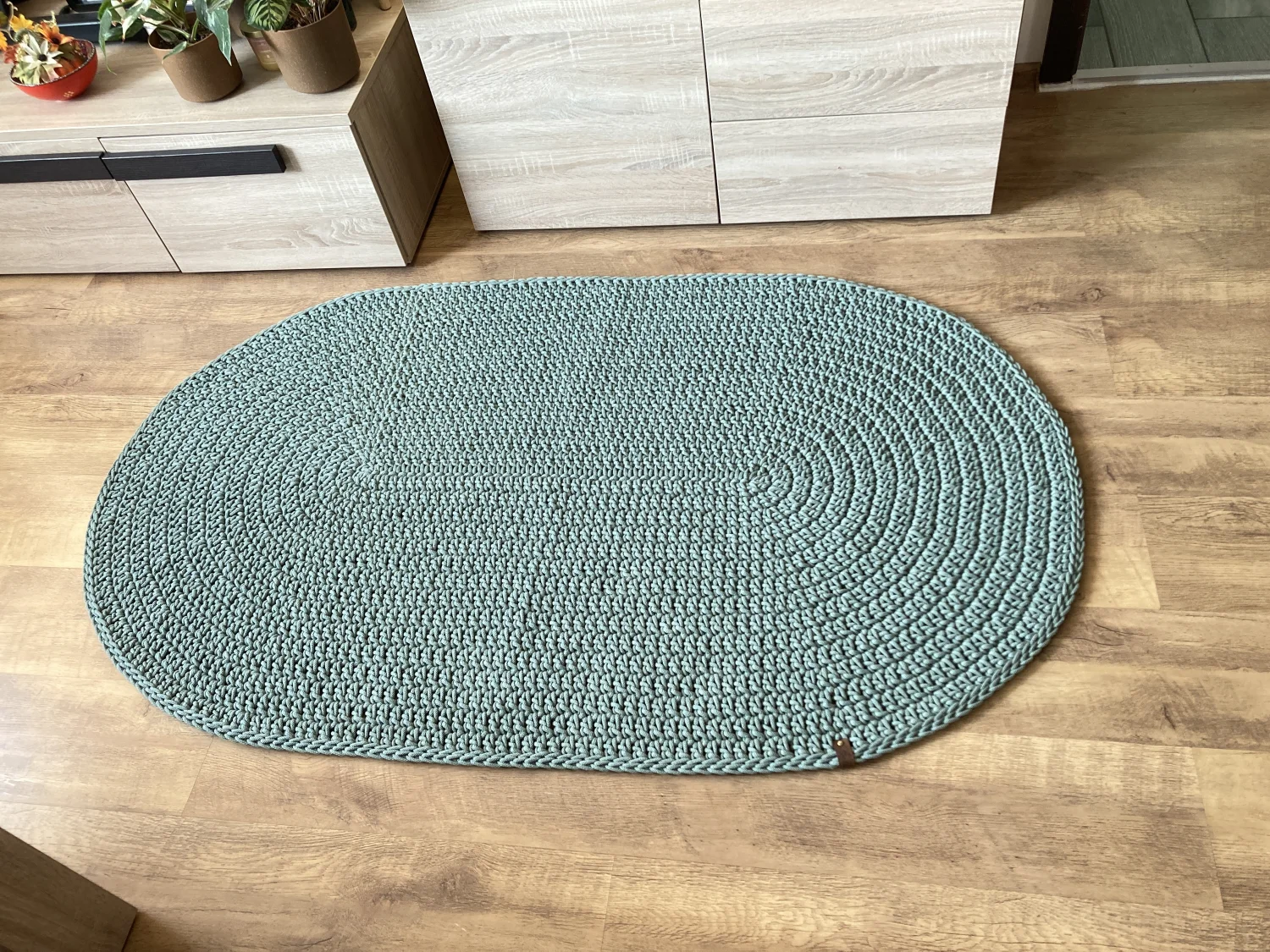 Dywanik OMNIA OVAL ze sznurka bawełnianego — handmade