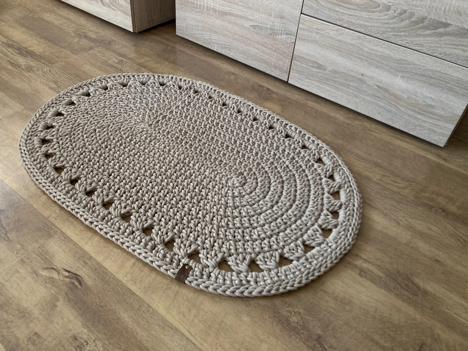 Dywanik OMNIA DAISY II ze sznurka bawełnianego — handmade