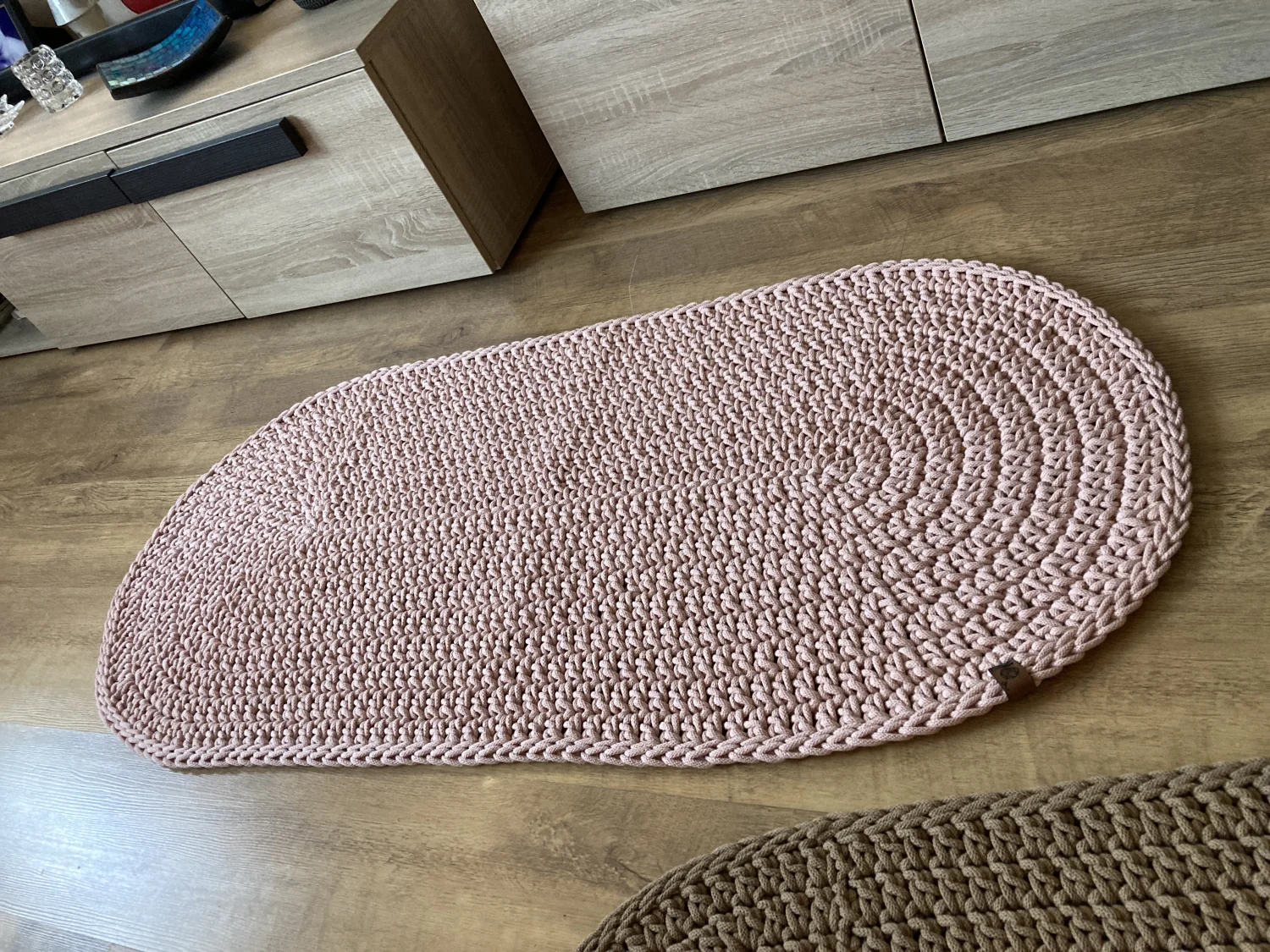 Dywanik OMNIA OVAL ze sznurka bawełnianego — handmade