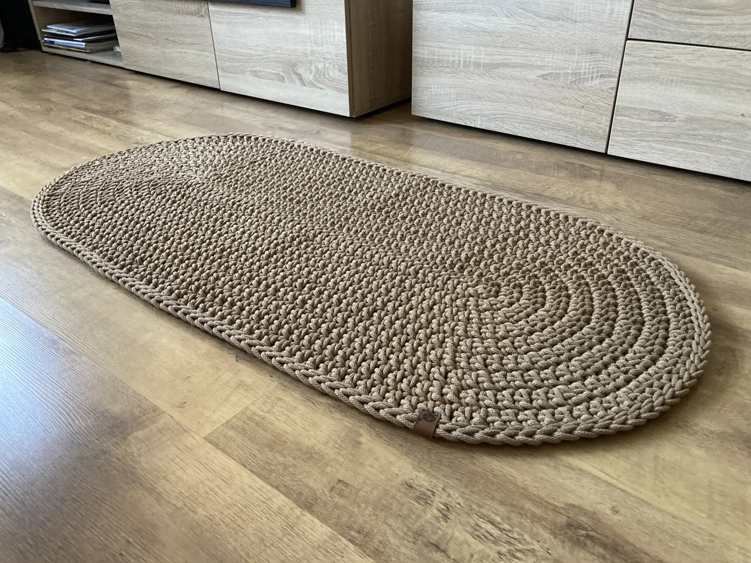 Dywanik OMNIA OVAL ze sznurka bawełnianego — handmade