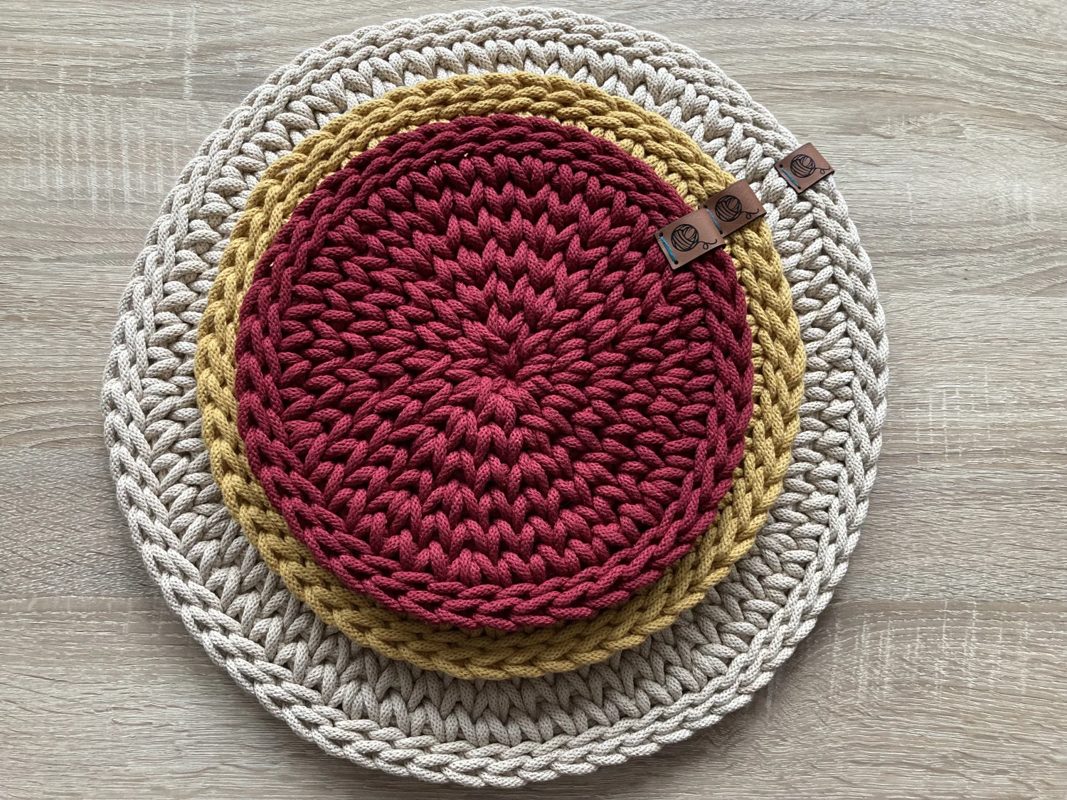 Podkładki stołowe KNIT ze sznurka bawełnianego