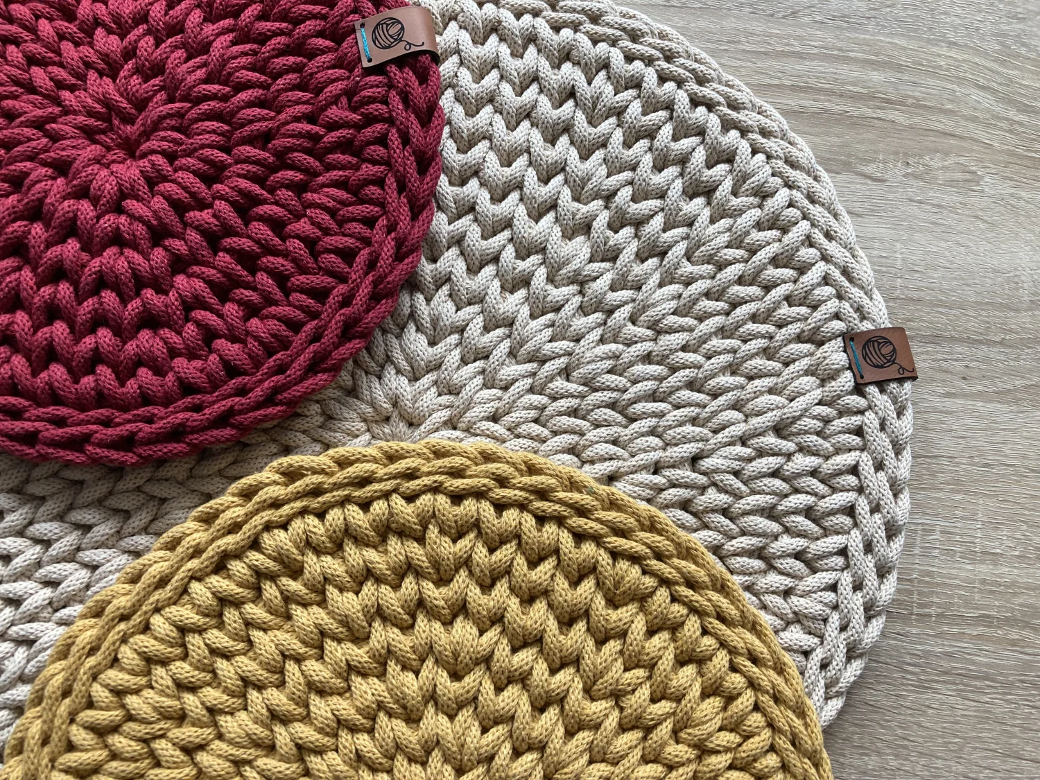 Podkładki stołowe KNIT ze sznurka bawełnianego