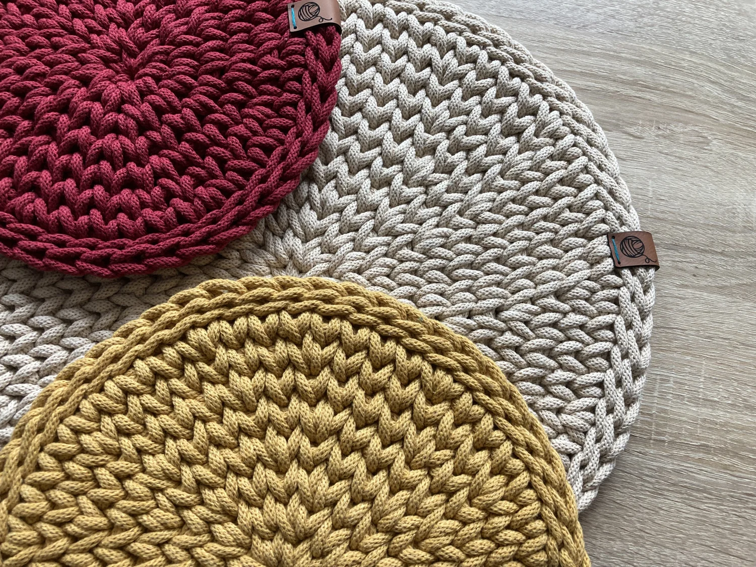 Podkładki stołowe KNIT ze sznurka bawełnianego