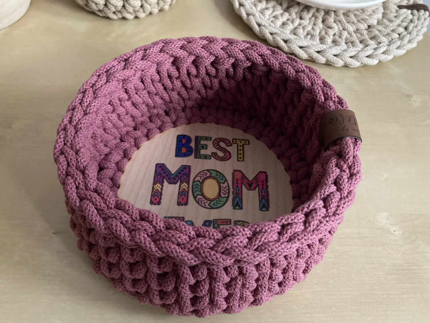 Koszyk dekoracyjny 17 cm | drewniane dno | DZIKA RÓŻA