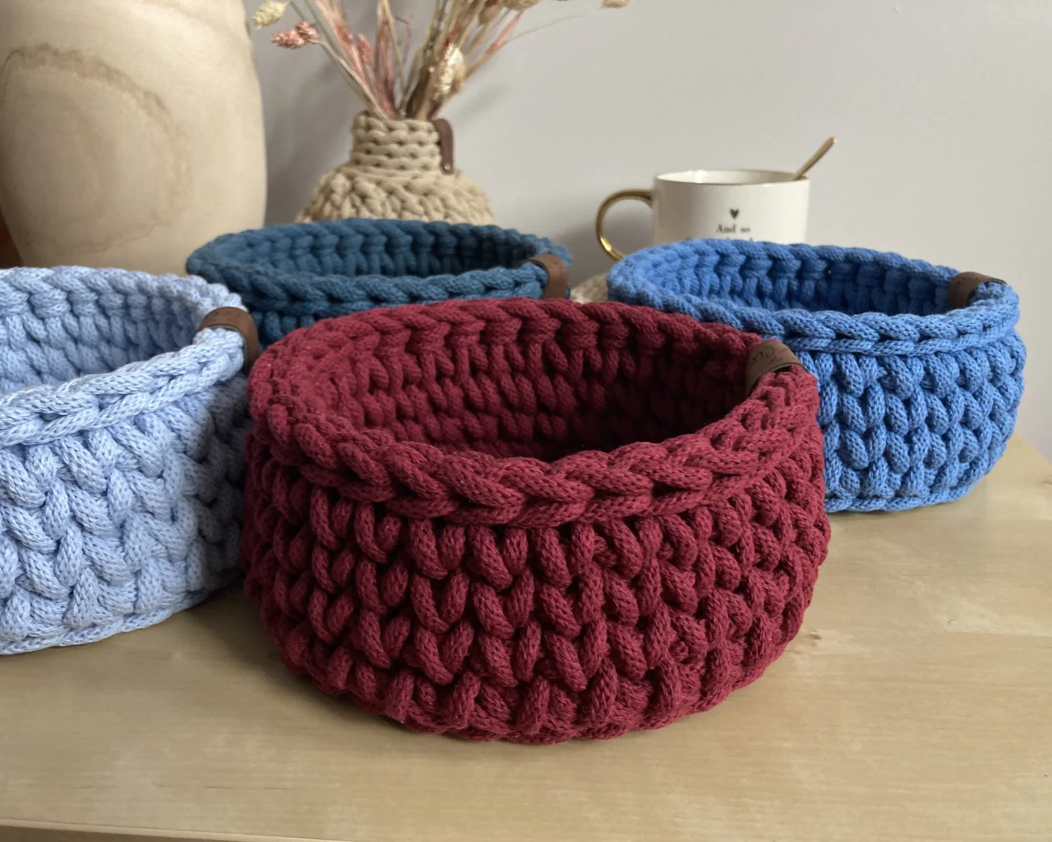 Koszyk dekoracyjny 17 cm | drewniane dno | BORDO