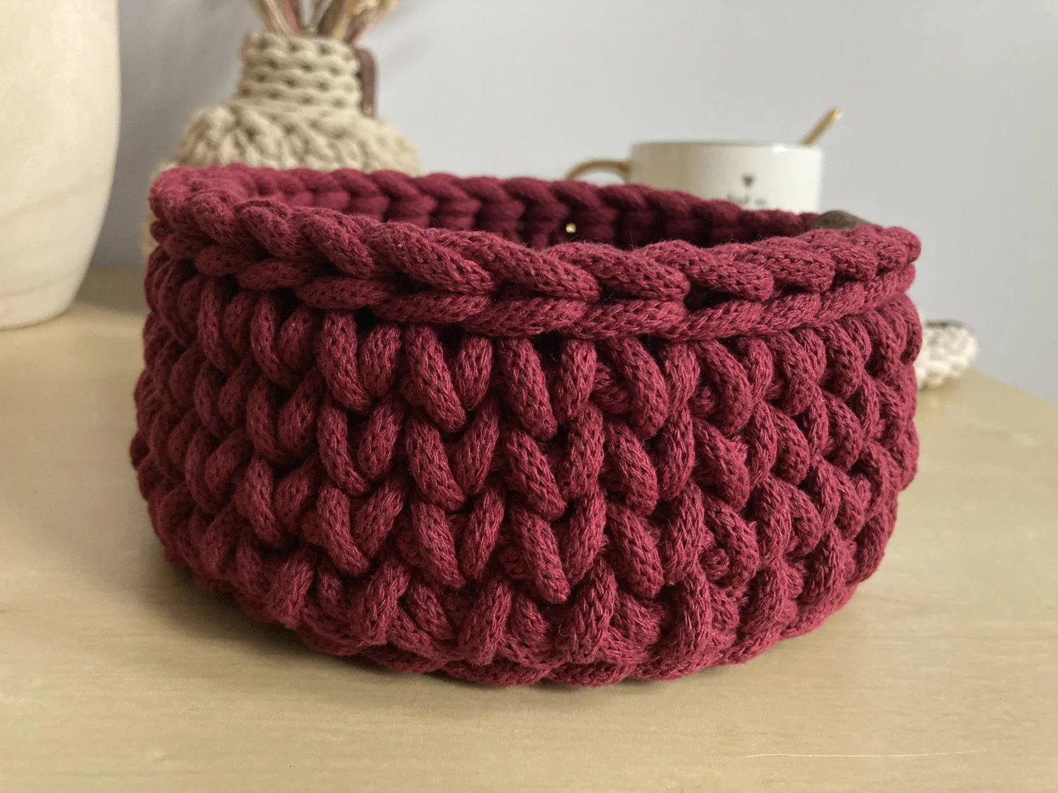 Koszyk dekoracyjny 17 cm | drewniane dno | BORDO