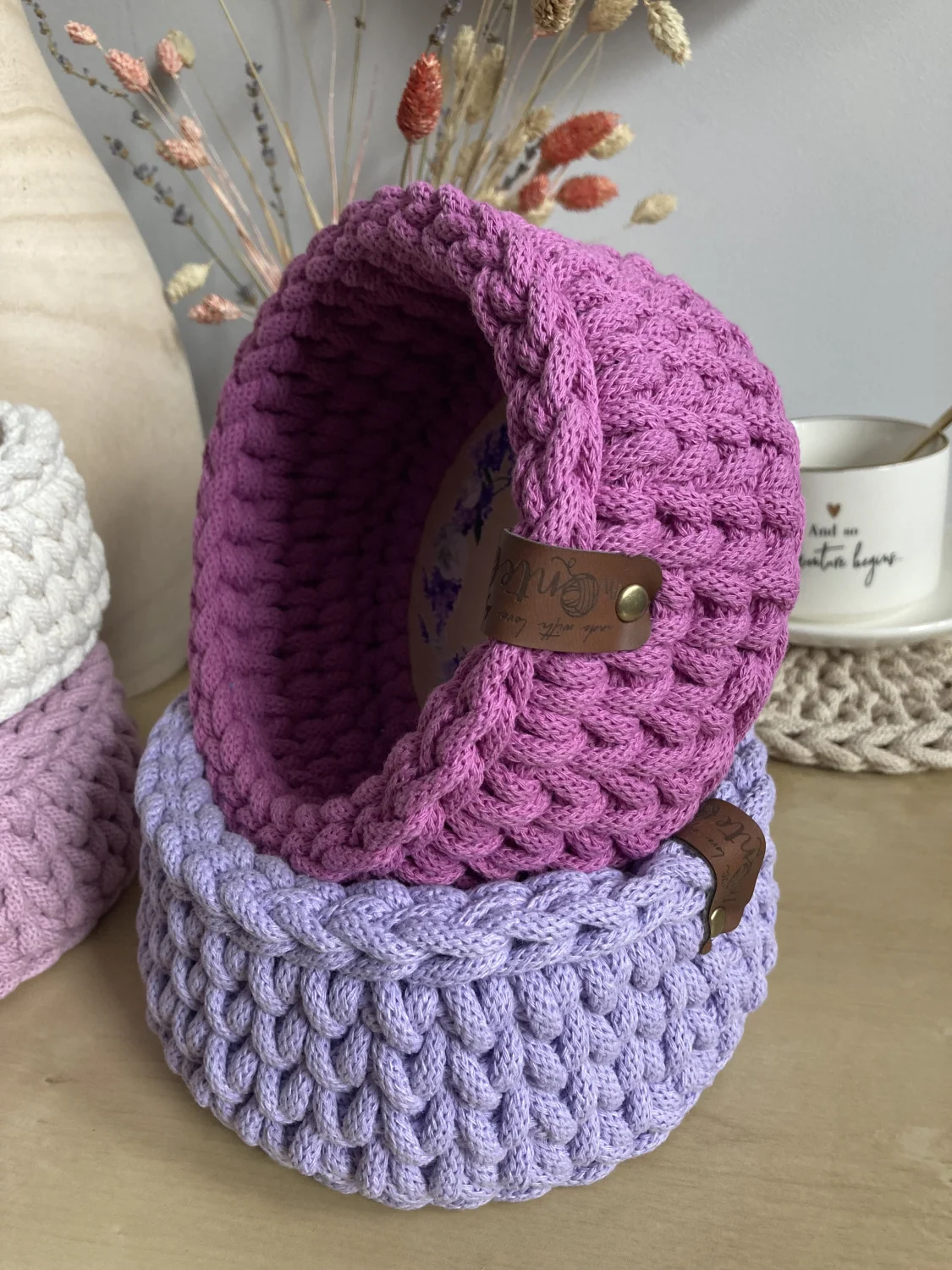 Koszyk dekoracyjny 17 cm | drewniane dno | ORCHIDEA