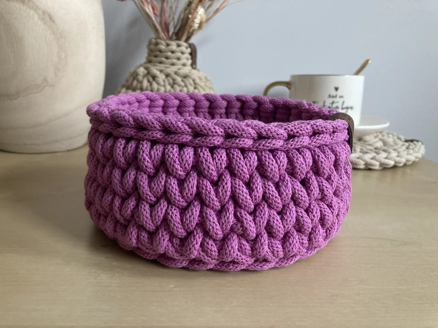 Koszyk dekoracyjny 17 cm | drewniane dno | ORCHIDEA